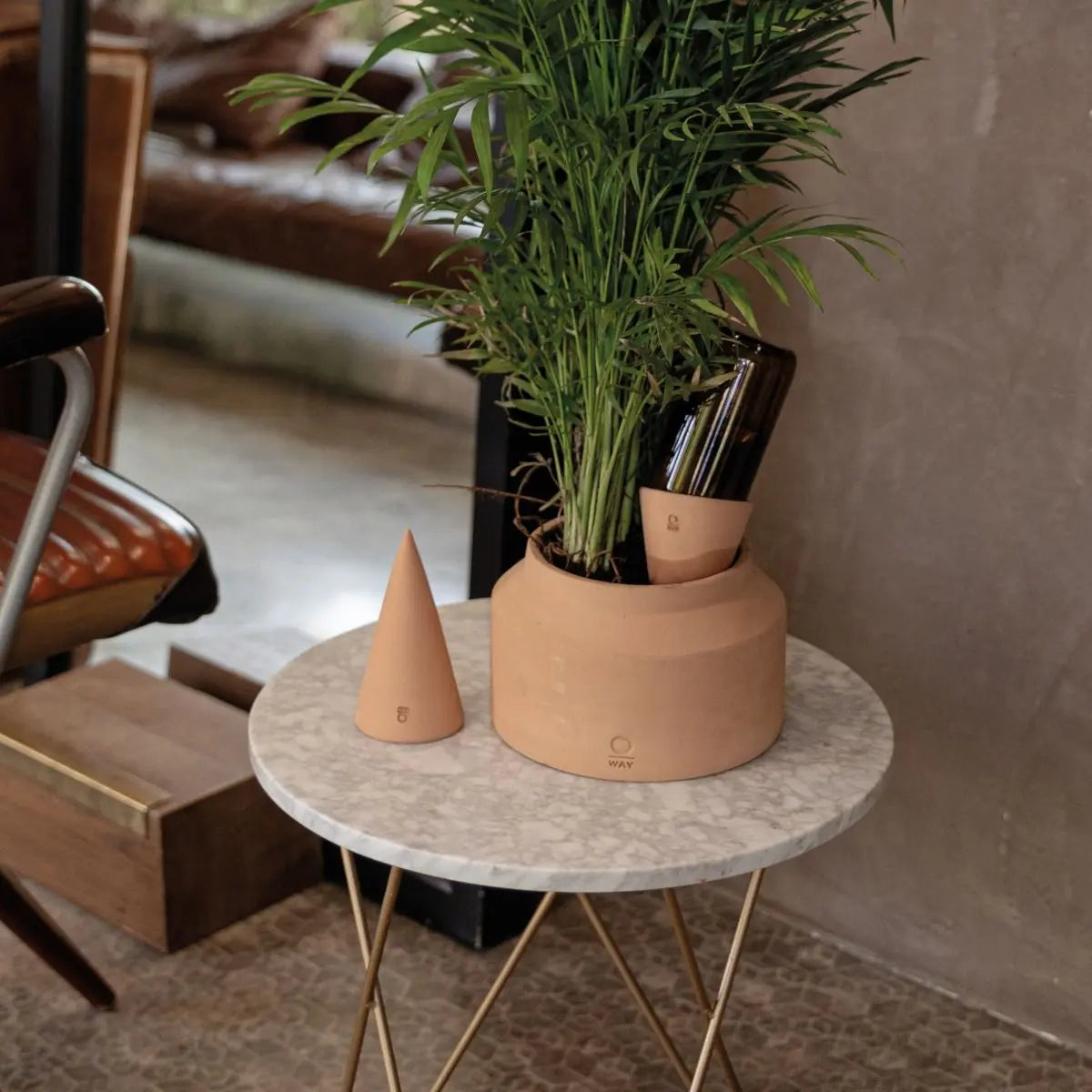 O-Way Artigiano Home Cono in Terracotta per Irrigazione Piante