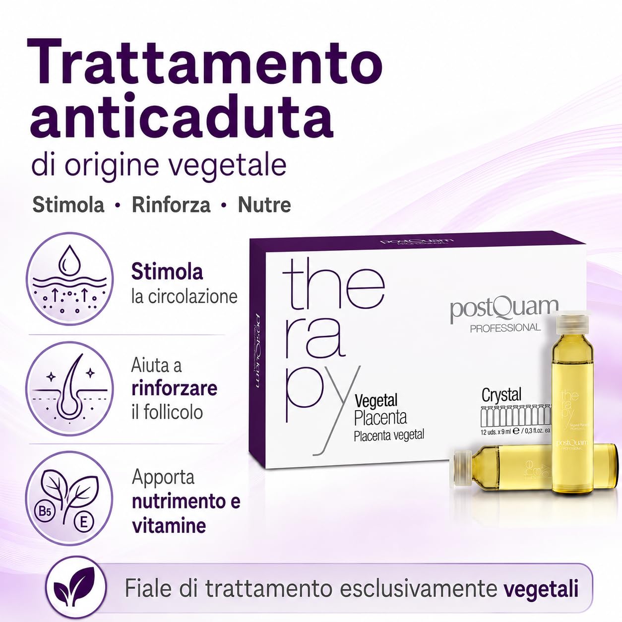 Postquam Tratamento fiale capelli placenta 12x9 ml