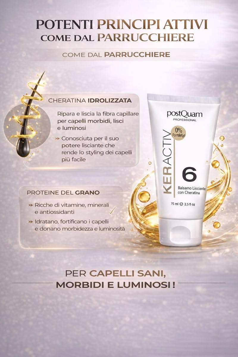 Postquam KerActiv 6 siero capelli cheratina 75 ml lisciante