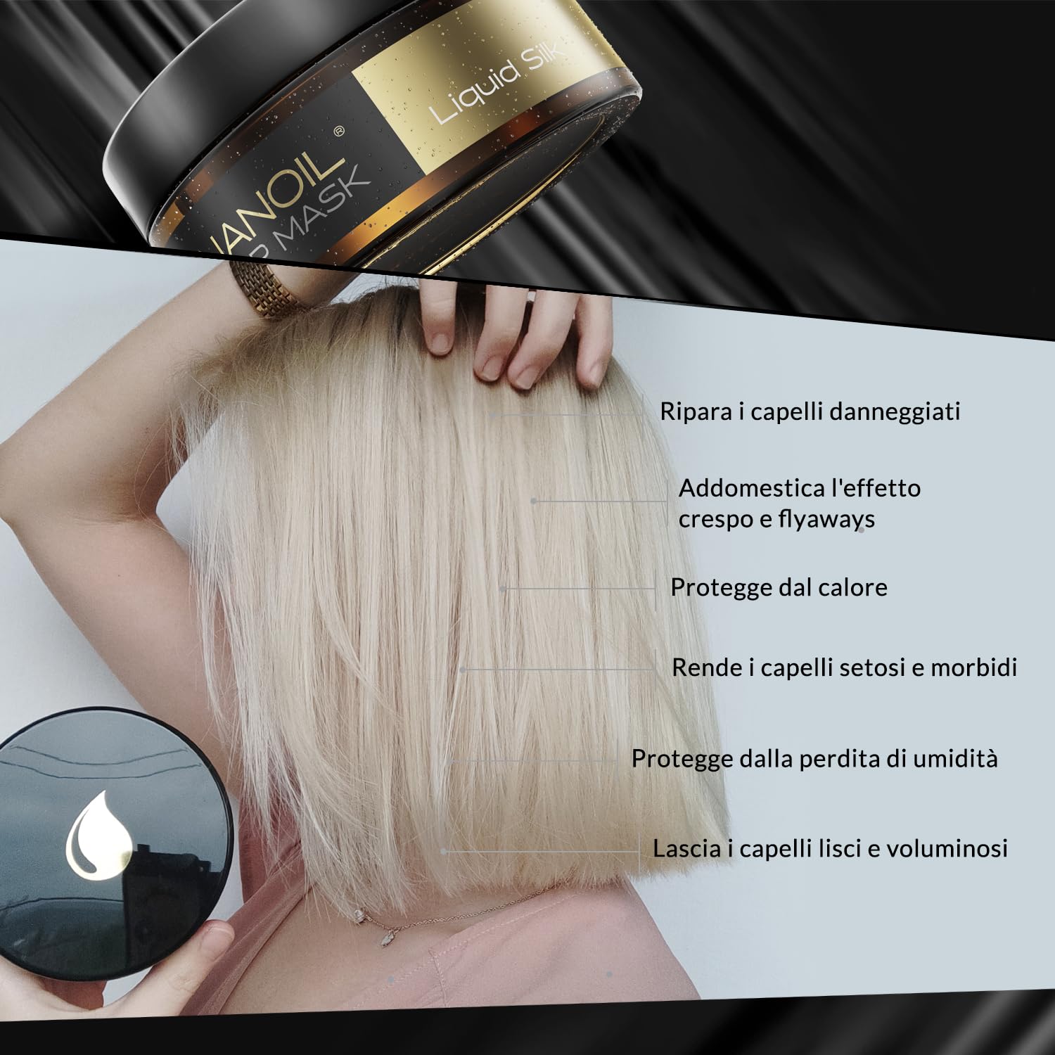 Nanoil Liquid Silk Maschera Capelli 300ml Seta Liquida