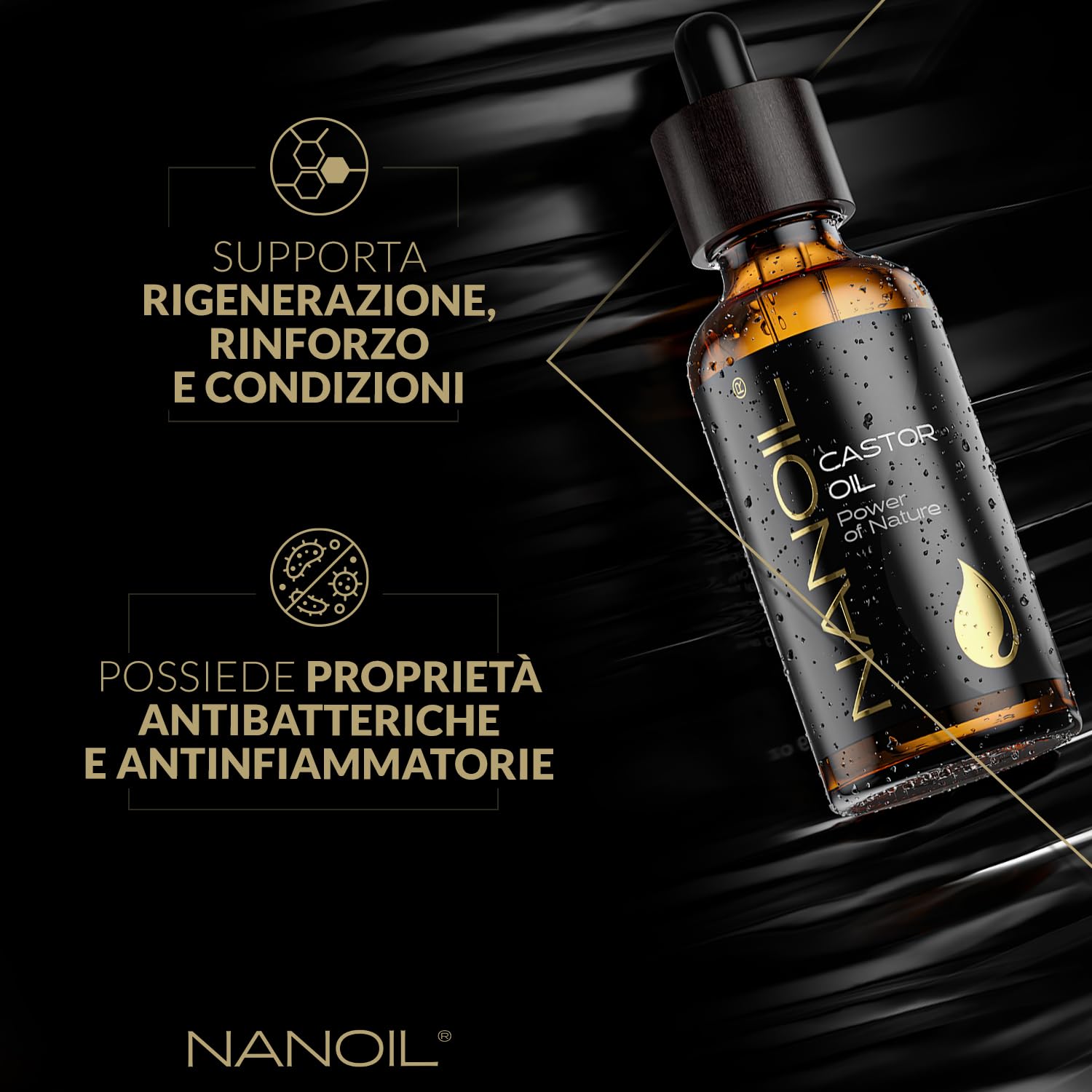Nanoil Olii olio ricino 50ml spremuto a freddo