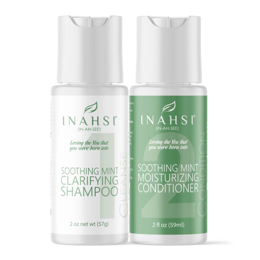 Inahsi Bundles Kit shampoo clarifying balsamo menta capelli ricci