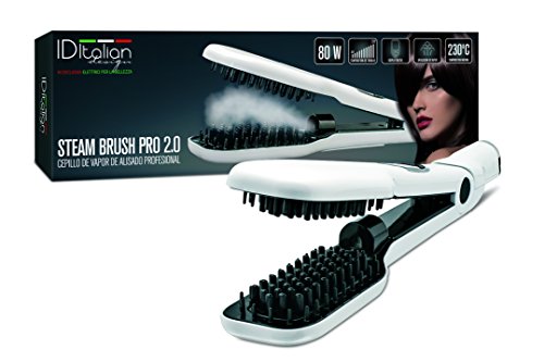 Italian Design Steam Blush Pro 2.0 Spazzola a Vapore 80W Bianca